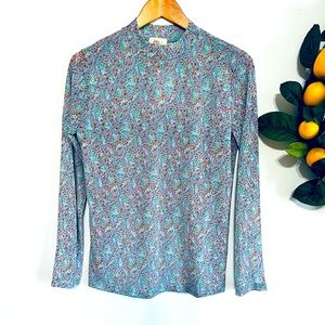 Women’s Floral Long Sleeve Top - Blue Multi
